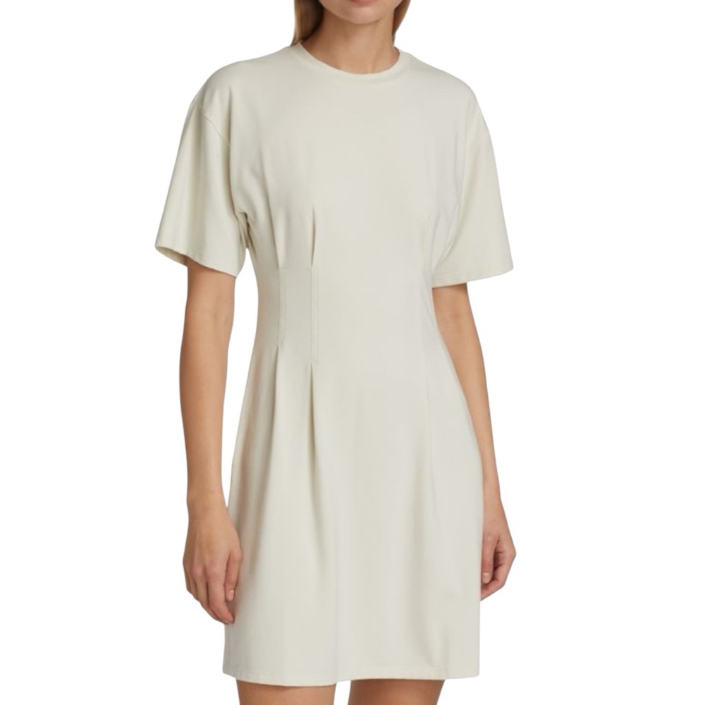 Theory Cream Short Sleeve Mini Dress